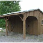 10'x20' Stall Barn w/ optional 8' hinged overhang 1- 10'x12' Stall w/ 8' tack room