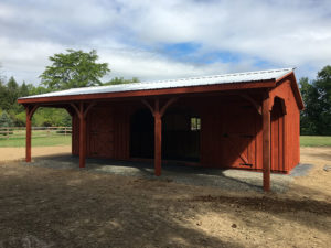 10x24 Run In Stall Combo w Overhang